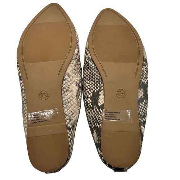 Universal Thread Women's Beige Leather Snake‎ Print Mules Size 7.5 - Picture 9 of 10